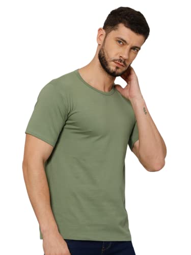 Image of T-Shirt for Men - 100% Cotton Casual T-Shirt | Half Sleeve, Round Neck 4 Way Stretch Fabric | Slim Fit T-Shirt