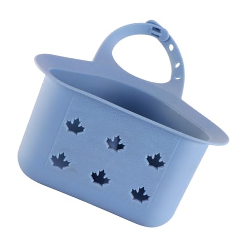 HOMSFOU Soporte Ajustable para Esponja y Cesta Escurridora para Fregadero, Bolsa Colgante para Grifo en Color Azul Nórdico, Organizador de Cocina para Lavabo y Drenaje