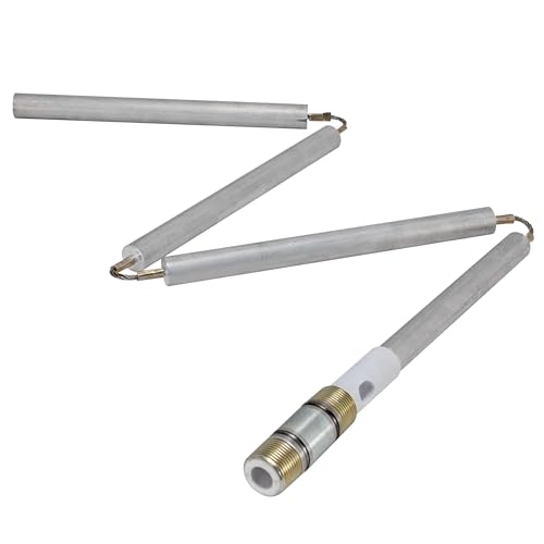 Eastman 42 Inch Flexible Magnesium Anode Rod 3/4 x 3 in NPT Stainless Steel Nipple Water Heater Accessory with Chrome Finish 60286