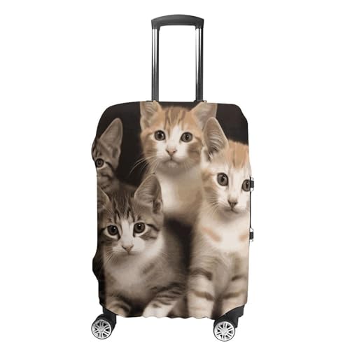 Kittens Family Cats Luggage Cover, Washable Elastic Suitcase Cover Protector Fit 18-32 Inch Luggage