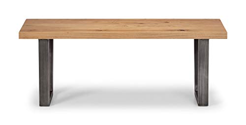 Banco Brooklyn Julian Bowen de madera de roble industrial para comedor 4