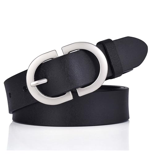 Women Leather Belts with Pin Buckle - Stylish Waist Belts for Jeans, Pants, Dresses - Genuine Leather Belts for Women