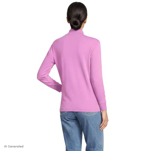 Image of Lands' End Women's Cotton Mock Turtleneck