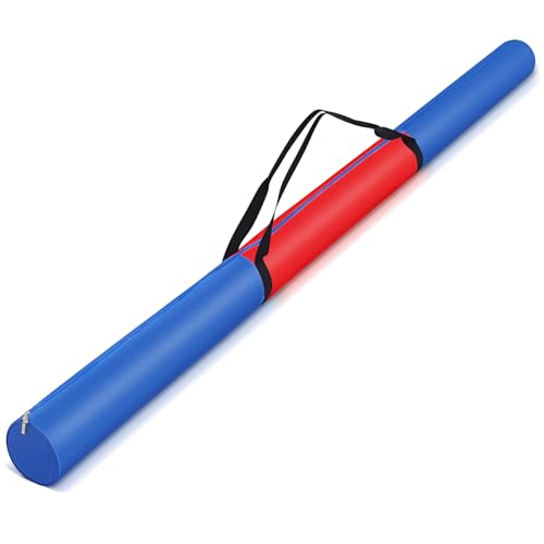 Cosblank Javelin Carrying Bag Heavy Duty Polyester Fabric Javelin Carrying Case for Track and Field Throwing Equipment, Hold up to 10 Javelins(Red and Blue)
