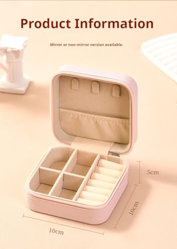 Image of PRIMIT Personalized Jewelry Box with Name & Birth Flower - Custom Travel Jewelry Organizer Case - Bridesmaid, Birthday, Christmas Gift for Women & Girls (Mint Box)