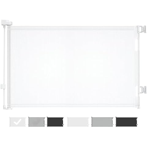 Cumbor Baby Gate Retractable Gates for Stairs, Mesh Dog Gate for The House, Wide Pet Gate 33" Tall, Extends to 55" Wide, Long Child Safety Gates for Doorways, Hallways, Cat Gate Indoor/Outdoor(White) Cover