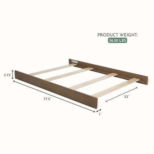 Image of Evolur Full-Size Bed Conversion Rails, Designed & Tested Cribs, Durable Hardwood Build with Secure Mattress Slats, Easy Assembly - Hickory