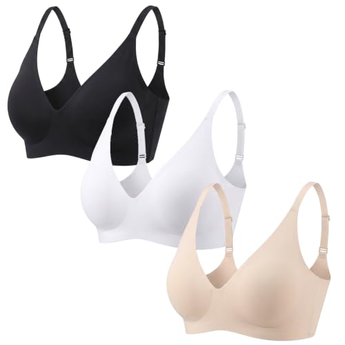 Image of Wireless Jelly Bras Push Up Deep V Supportive Seamless Bra No Underwire