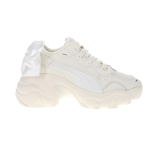 PUMA Womens Pulsar Bowknot Platform Lace Up Sneakers Shoes Casual - White - Size 8.5 M