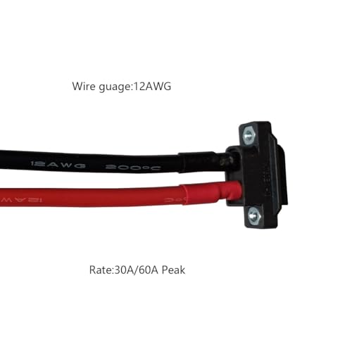 4Pcs XT60E-M Plug Male Battery Connector Mountable Pigtail Cable,XT60 Panel Mount Connector with 30cm Cable 12AWG for RC Lipo Battery FPV Racing Aircraft Drone