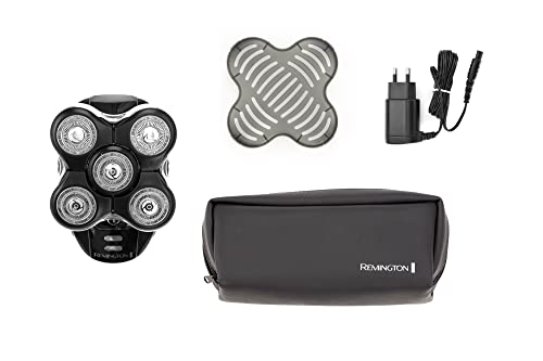 Remington Glatzen- Rasierer Herren elektrisch, Kopf- Rasierapparat Lithium (Schwarz, 5 Scherköpfe, glattes Rasurergebnis mit max. 0,2mm, Haar-Auffang-Kammer, Detail-Trimmer) Kopfrasierer XR1501 4