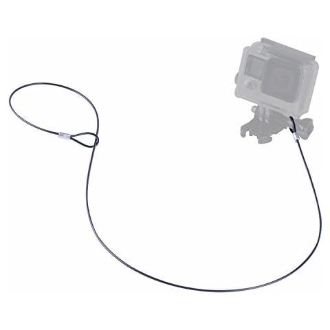 micros2u 30" (76cm) Long Plastic Coated Stainless Steel Security Safety Tether Cable Lanyard. Perfect for that added Security for All Gopro, Apeman, ActionCam, Action Cameras Mounts Cover