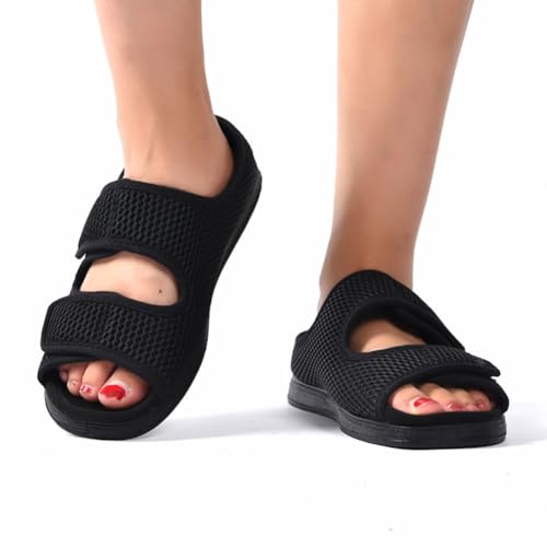 XGOPTS Diabetic Sandals for Women Men Extra Wide Diabetic Foot Shoes Swollen Feet Diabetic Edema Boots Slippers Non Slip Open Toe Adaptive Sandals Diabetic Arthritis Walking Shoes Adjustable Closure3