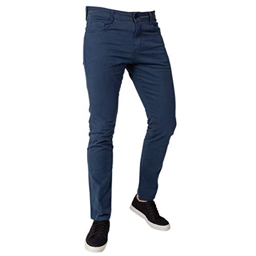 Calça Jeans Sarja Masculina Skinny Slim com Lycra Azul - 46