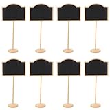 Healeved Mini Tablas de Madera Pequeñas Soporte para Mensajes 10 Unidades Forma de Arco para Decoración de Hogar Bares y Fiestas Reutilizables Tiza Líquida y Paño Húmedo