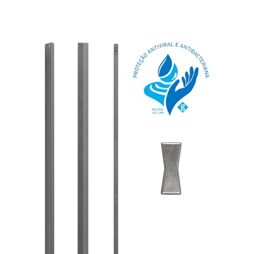 Kit 6 Puxadores de Gaveta Alça para Guarda-Roupas 512mm (Cinza Titanium)
