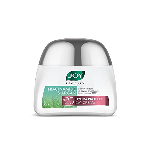 Joy Revivify Niacinamide & Argan Hydra Protect Day Cream SPF 25 |Face Moisturizer | Antioxidants & Multivitamins | UV Protection | Red Raspberry & Grapeseed |Aloe Vera Extracts – 50 ml