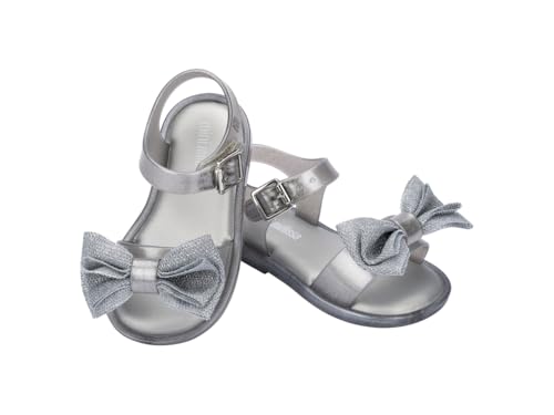 Image of mini melissa Mar Hot Sandals for Babies & Toddlers - Sparkly Sandals w /Heart Buckle & Bow for Baby Girls, Kids Jelly Shoes