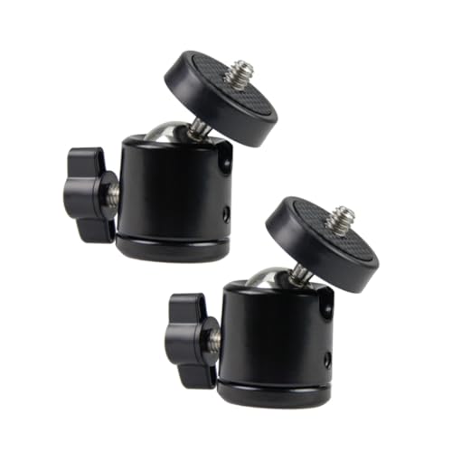 KONTONTY 2pcs Spherical Head Small Head 1/4 Tripod Screw Head for Cameras Tripod Ballhead 360 Degree Tripod Adapter Head 360 Degree Rotatable Tripod Head Swivel Micro Ballhead Sphere Stand
