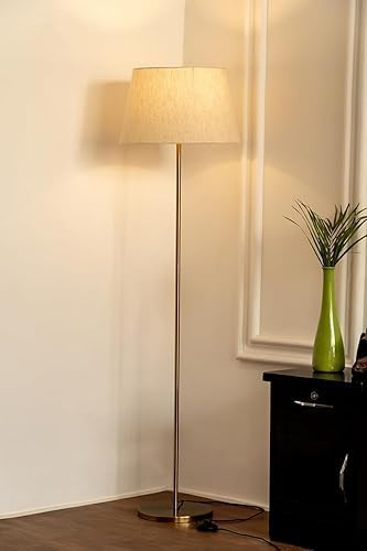 Modern Floor Lamp with Fabric Shade, Tall Standing Light for Living Room, Bedroom-image-27