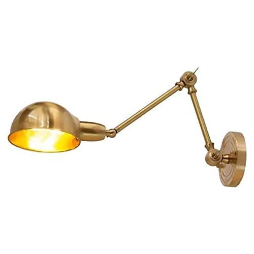 Retro E27 Brass Wall Light Sconce Adjustable 2 Swing Arm Wall Lamp Wall Mounted Reading Lights Golden Bedroom Bedside Lamp Indoor Wall Lighting Fixtures For Living Room Study Restaurant beautiful