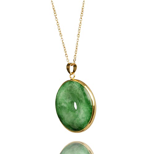 Green Jade "Good Fortune" Pendant Necklace, Natural Jade Agate Crystal Healing Handmade Good Luck Gift Jewelry3