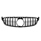 Für merc&edes Für Benz W205 C63C63S AMG 2015 2016 2017 2018 Schwarz/Silber Auto Oberen Stoßstange haube Mesh Grill Gitter GT Stil Front Grille