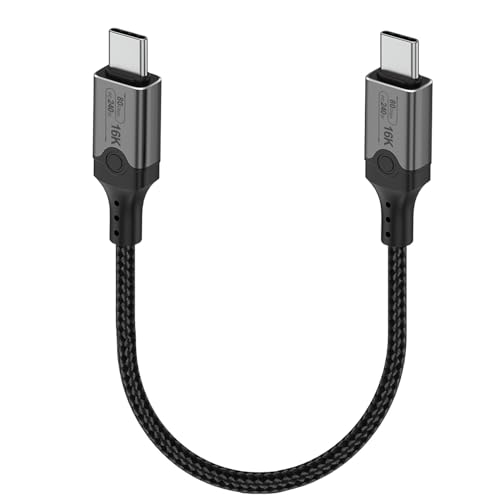 Tomost Thunderbolt 5 Cable 80Gbps, PD 240W USB C 5 Cable Support 16K/8K@60Hz Video Display Compatible with Thunderbolt 4/USB4 MacBooks,Hub,Dock,M3,eGPU,Laptops,Monitor (30 cm)