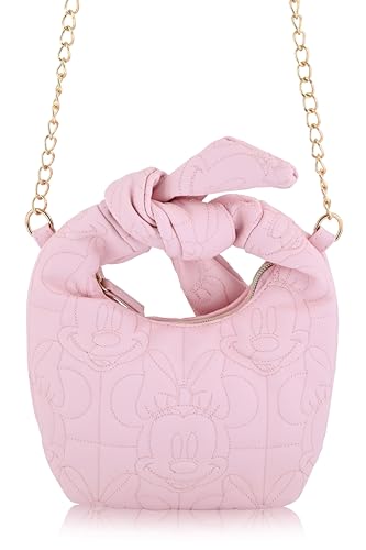 Disney Minnie Mouse Mini Hobo Handbag for Women | Small Quilted PU Shoulder Bag with Detachable Strap & Chain Detail | Minnie Purse, Crossbody Handbag, Lightweight Fashion Tote3