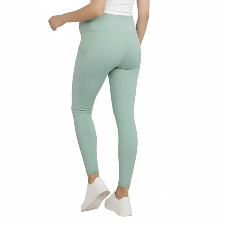 Image of Motherhood Maternity Women's Over the Belly Workout Activewear Pregnancy Leggings with Pockets