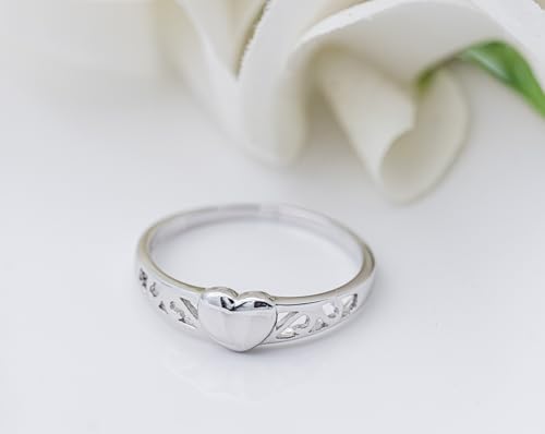 Precious Pieces Girl's Sterling Silver Heart Baby Ring for Toddlers and Children4