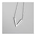 Produktbild Lotus Fun S925 Sterling Silber Halskette Einfacher Dreieck Große V-Form Geometrie Halskette Natürlicher Kreativ Beliebt Handgemachter Schmuck für Frauen und Mädchen