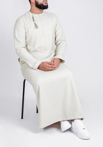 Thobe for Men - Long Sleeves Kaftan - Mens Long Gown Omani Calm Thawb Jubba3