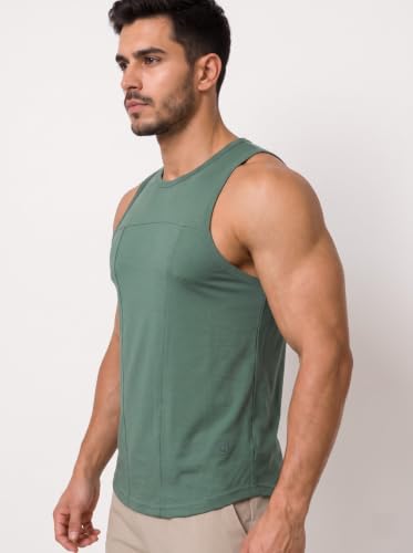 Image of CHKOKKO Men's Workout Gym T-Shirt Lightweight Sleeveless T-Shirt