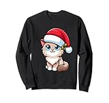 Photo Gallery gatto birmano che indossa il cappello di babbo natale buon felpa Photo Gallery gatto birmano che indossa il cappello di babbo natale buon felpa