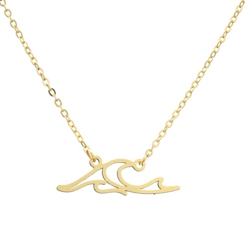 Collier de vagues de mer bijou de plage délicat femme surfeuse