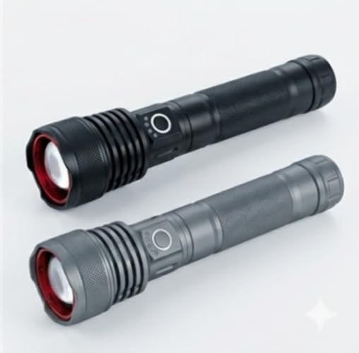 PICSTAR 100W Rechargeable Metal Torch Light with Zoom Focus | Type-C Charging LED Flashlight | Long Range Emergency Torch for Outdoor & Camping-picture-37