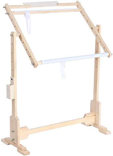 Verstellbarer Kreuzstich-Rahmen, klein, 360 Grad drehbar, Holz, Stickrahmen, stabiler Gobelinrahmen, Heimwerker-Werkzeug, mit PVC-Clip und Halterung, Rolle für Seidenmalerei Näharbeiten