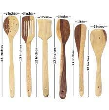Image of Foxwood- Sheesham Wood Spatula Set | Spatula Set for Cooking Includes Frying, Serving, Spatula, Chapati Dessert, Rice Spoons | Kitchen Utensils. (Pack of 7)