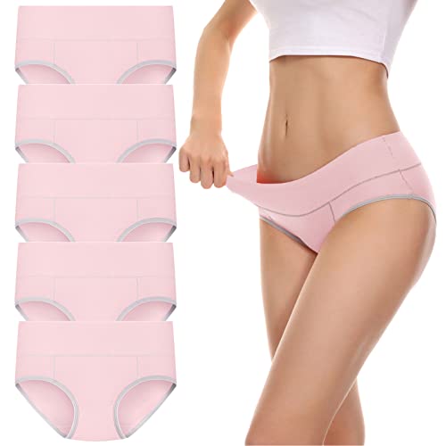 Cocila Bragas Menstruales Mujer Cintura Media Braguitas Flujo Calzoncillos Patchwork Color Interior Bikini Sólido para Íntimos (Pink, M) De Algodón Tangas Graciosos Rojas Nochevieja Braga Faja