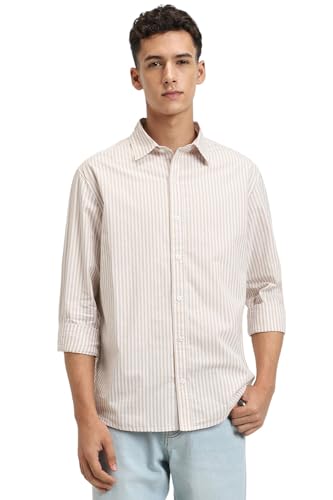 Image of FOREVER 21 Men Striped Regular Fit Striped Shirt