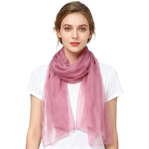 K-Elewon Solid Color Silk Feeling Scarf Fashion Scarves Wrap Long Lightweight Shawls for Women