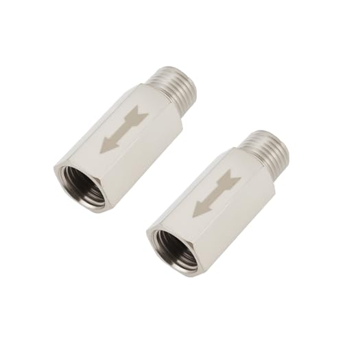 ECSiNG 2 Stück BSP-Gewinde Außen auf Innen Rückschlagventil 1/4 Zoll Außengewinde Pneumatisches Absperrventil aus Messing für Luft Wasser Öl Und Gas 40 Mm