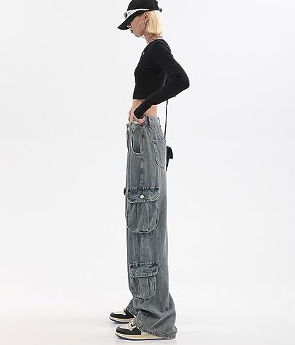 Vintage Baggy Jeans for Women Men Y2K Wide Leg Jeans Grunge Cargo Jeans Pants Harajuku Vintage 90s Streetwear4