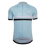 Coconut Ropamo CR Men's Cycling Jersey with 3+1 Zipper Pockets Short Sleeves Bike Jersey for Cycling, Breathable Quick Dry (Light Blue, L)