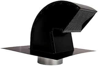 Goose Neck Painted Exhaust Roof Vent with Extension (10 Inch, Black)