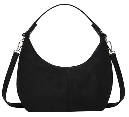 Bolso tote de ante marrón para mujer miniatura 1