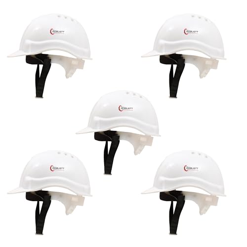 Image of Robustt Safety Helmet - White (Pack of 5) | Adjustable Headband | Heavy Duty Material | As Per ISI Safety Standard | Non Irritant and Soft Fabric | Lightweight and Durable
