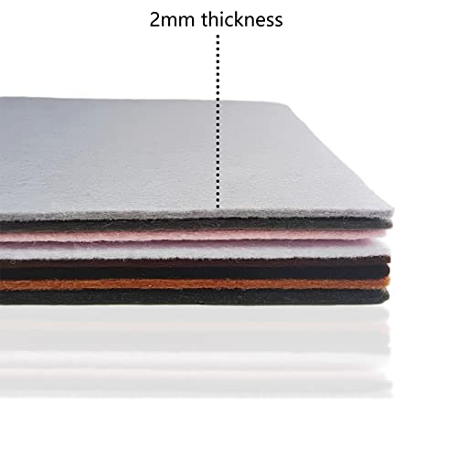 Image of Jtnohx Stiff Felt, 2mm Thick Felt Sheets for Crafts, 8 inchx12 inch Hard Felt Fabric Squares 8Pcs for DIY Projects (Grey Brown Series)