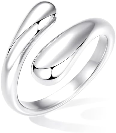 Poxtex Non Tarnish Gold Chunky Rings for Women, Gold Statement Do...